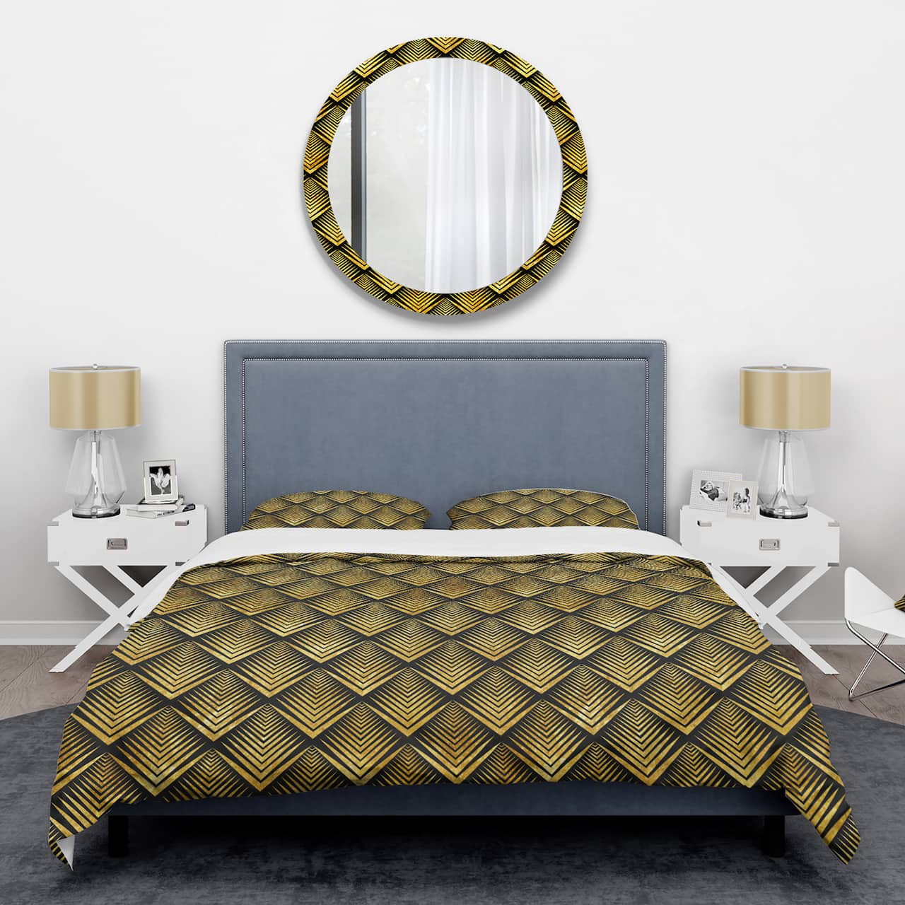Designart 'Art Deco Seal pattern' Mid-Century Duvet Cover Set